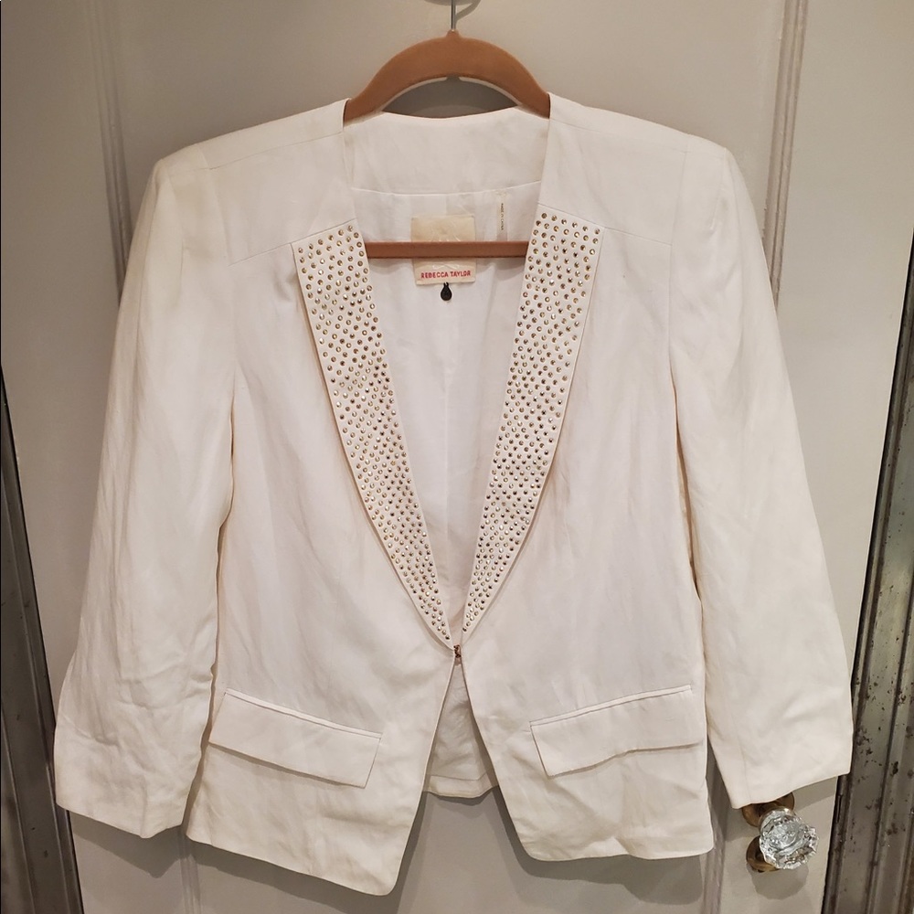 Rebecca Taylor White Linen Blazer